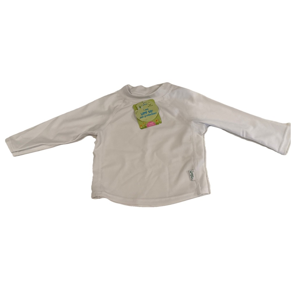 NEW White Baby swimming shirt UPF 50  12 months white 18-22 Lb Green sprouts